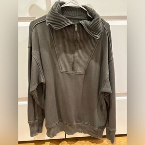 Aerie Quarter Zip Polo Style Sweatshirt - Size S -